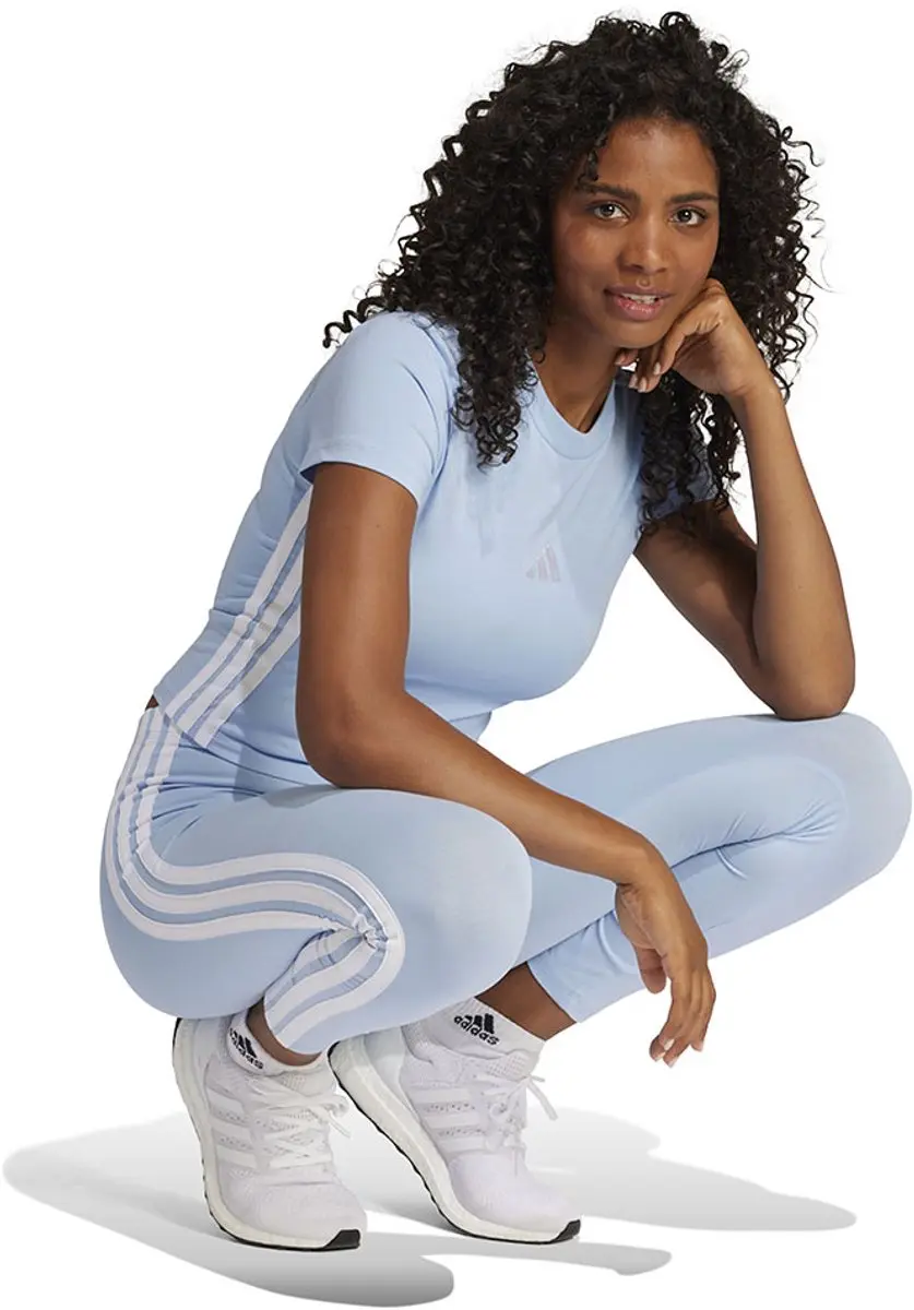 adidas Essentials 3-Stripes Leggings Dames - Glow Blue/White - L - afbeelding 5 van 6
