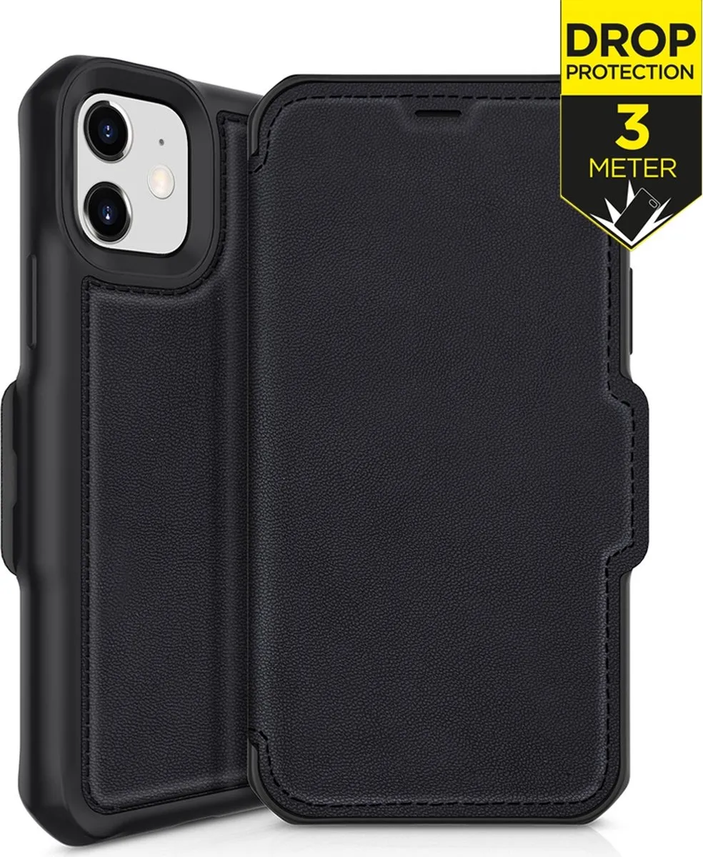 Itskins Hybrid Folio Bookcase iPhone 12 Mini AP2G-HYBRF-BKRL - Zwart