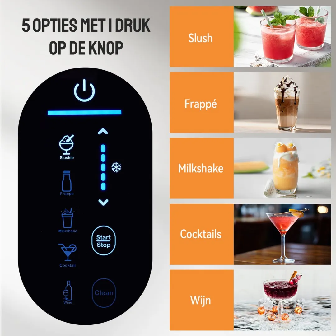 Bardi Slushmachine grijs met set cups Wit