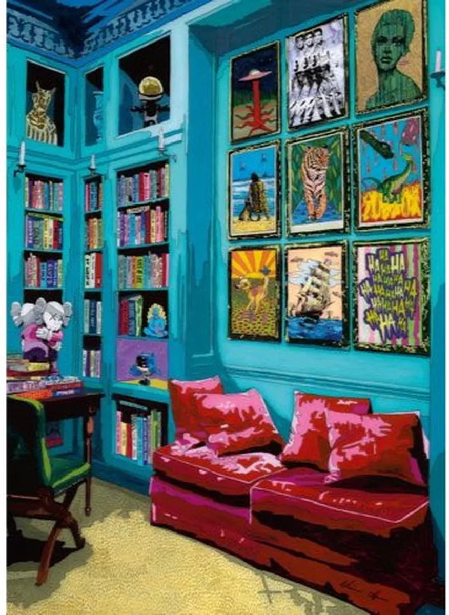 Heye Room With Red Sofa Puzzle 1000 Stuks