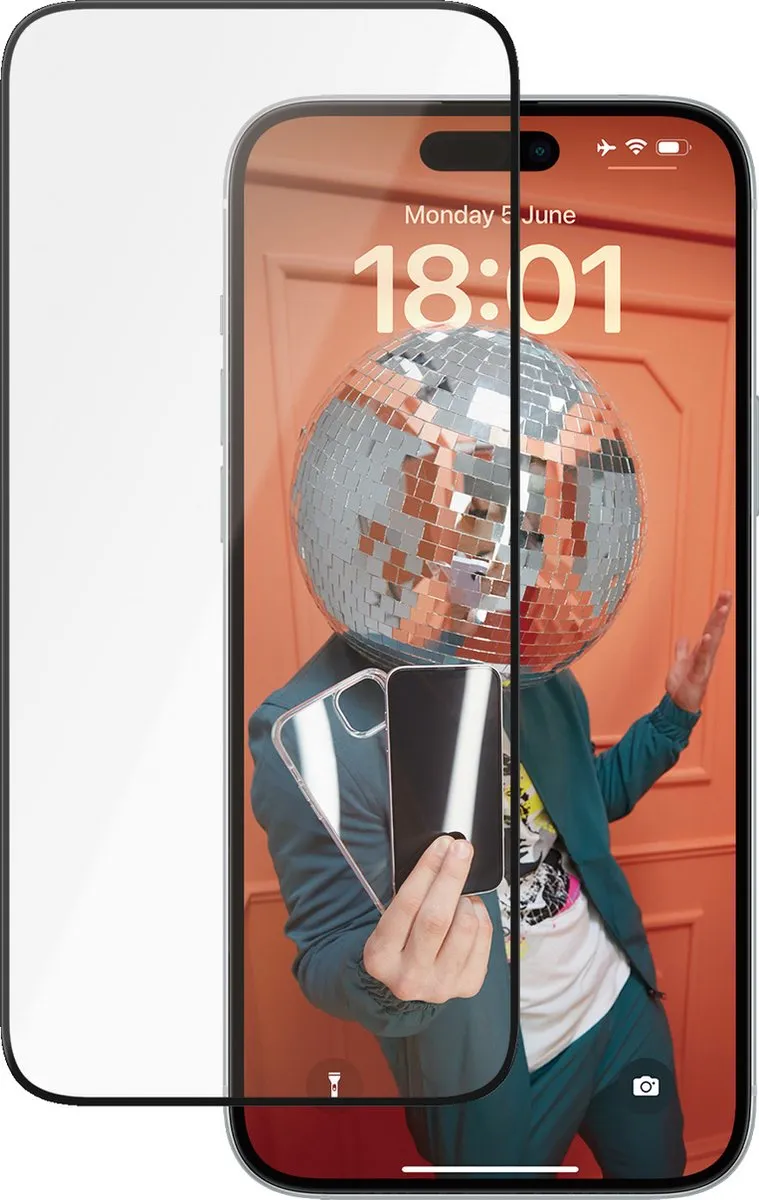 PanzerGlass, Schermbeschermer Geschikt voor Apple iPhone 15 Plus Ceramic Ultra-Wide Fit, Transparant