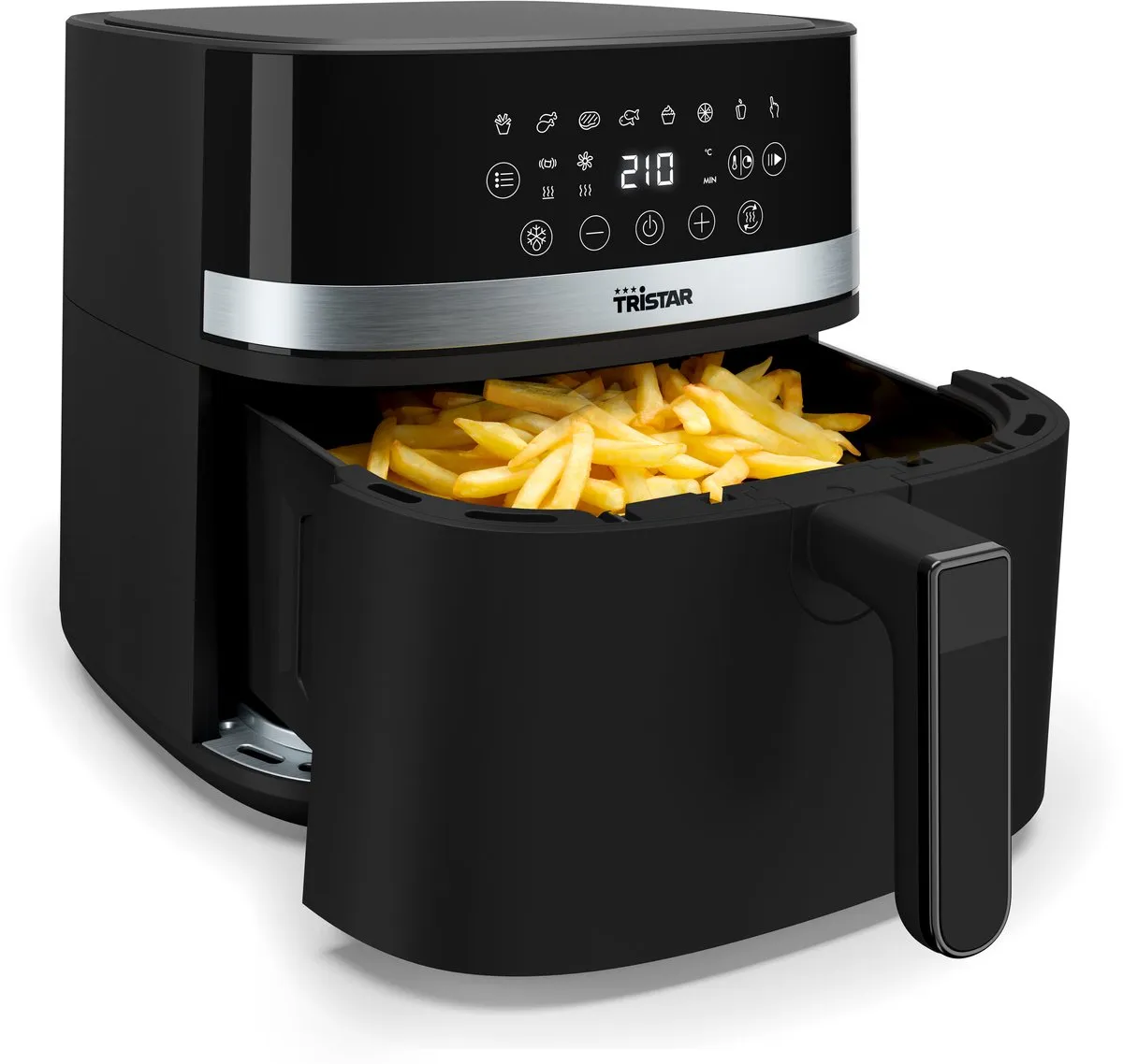Tristar Airfryer FR-9418 - 8L - Grote Capaciteit XXL - PFAS Vrij - 7 programma's - Warmhoudfunctie - 2000 Watt