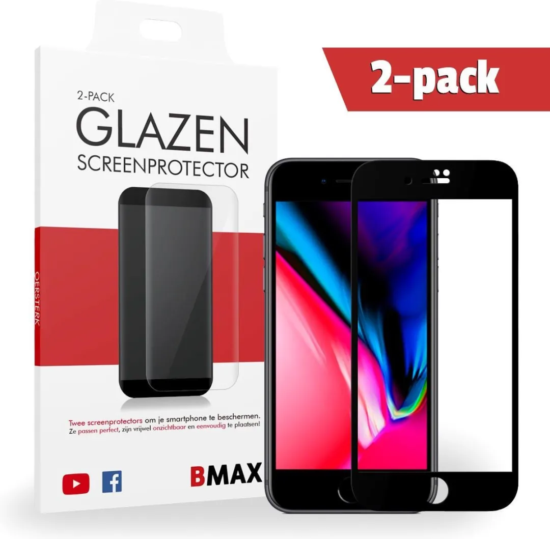 BMAX iPhone 8 Plus Full Cover Glazen Screenprotector