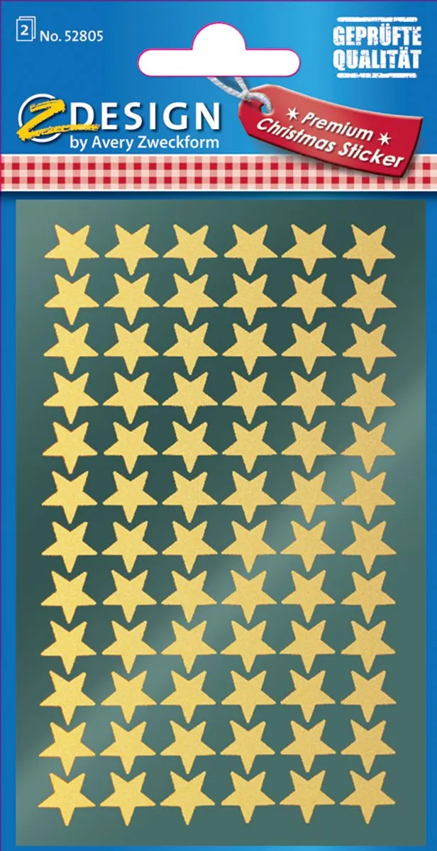 Avery Design Kerststerrenstickers Goud - 78 Stuks
