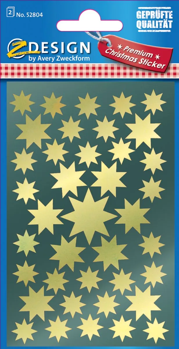 Avery Design Kerststerrenstickers Goud - 78 Stuks