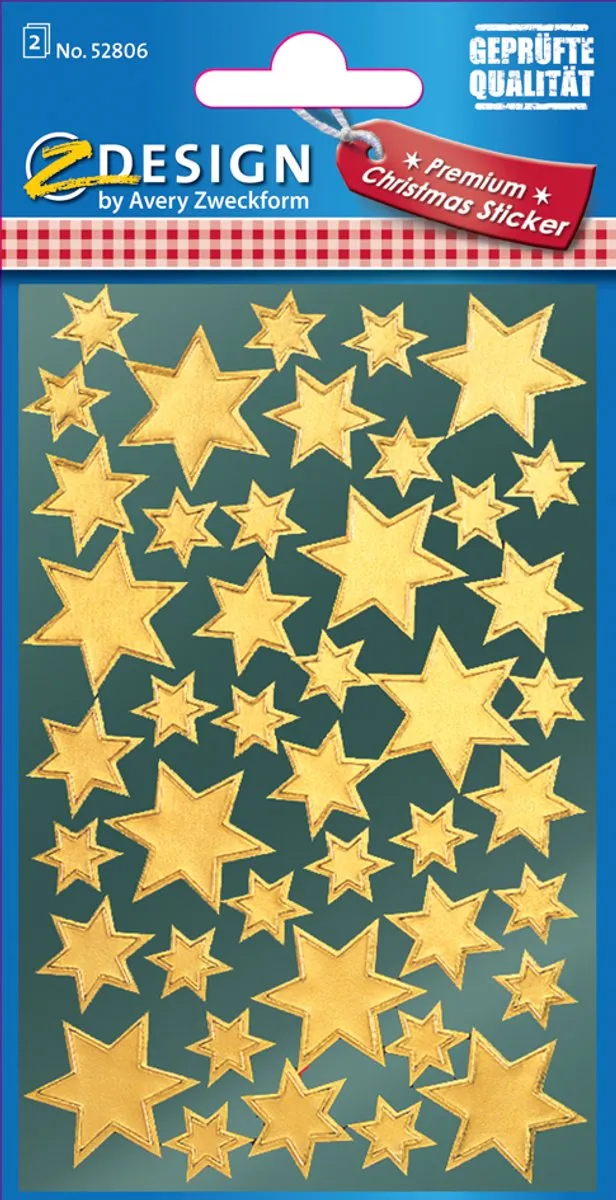 Avery Design Kerststerrenstickers Goud - 78 Stuks