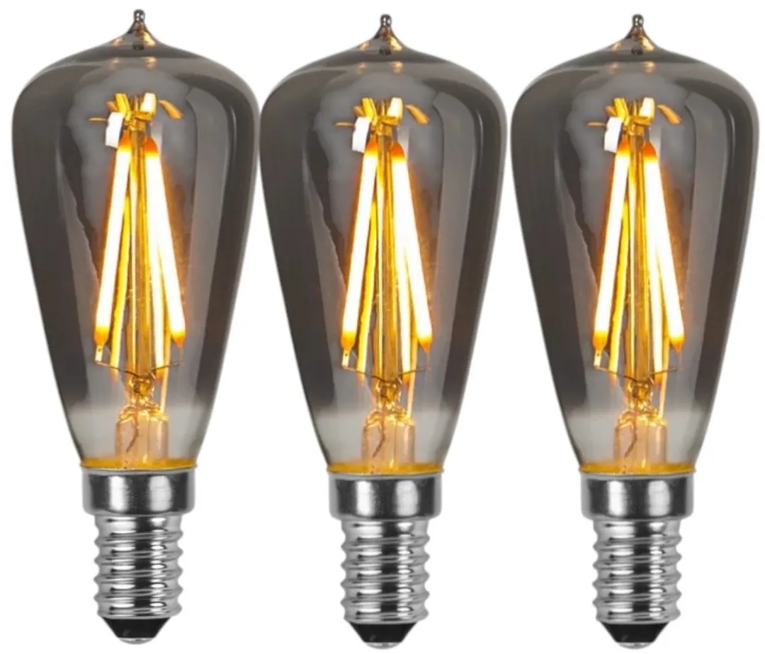 Star Trading Kogellamp E14 1.6W Rookglas - 3 Stuks