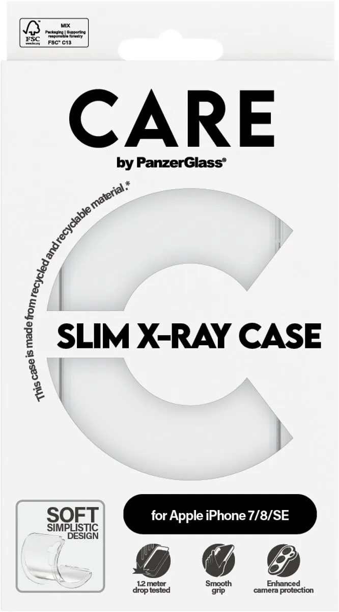 PanzerGlass CARE X-Ray Case iPhone 7/8/SE 1983 - Transparant