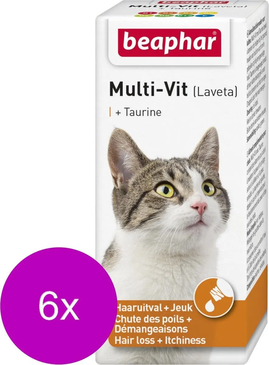 Beaphar Lavita Kat Voedingssupplement Huid & Vacht - 6x20ml