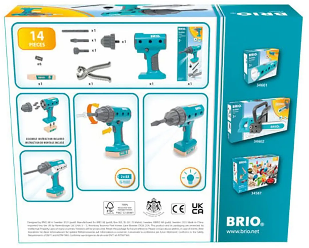 BRIO Builder 34600 Elektrische Schroevendraaier - 13 Stuks Meerkleurig