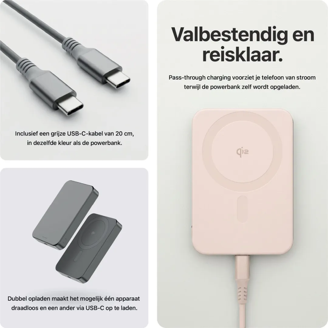 Decoded Slim Mag Powerbank 10.000mAh - Rosé Goud - afbeelding 6 van 6