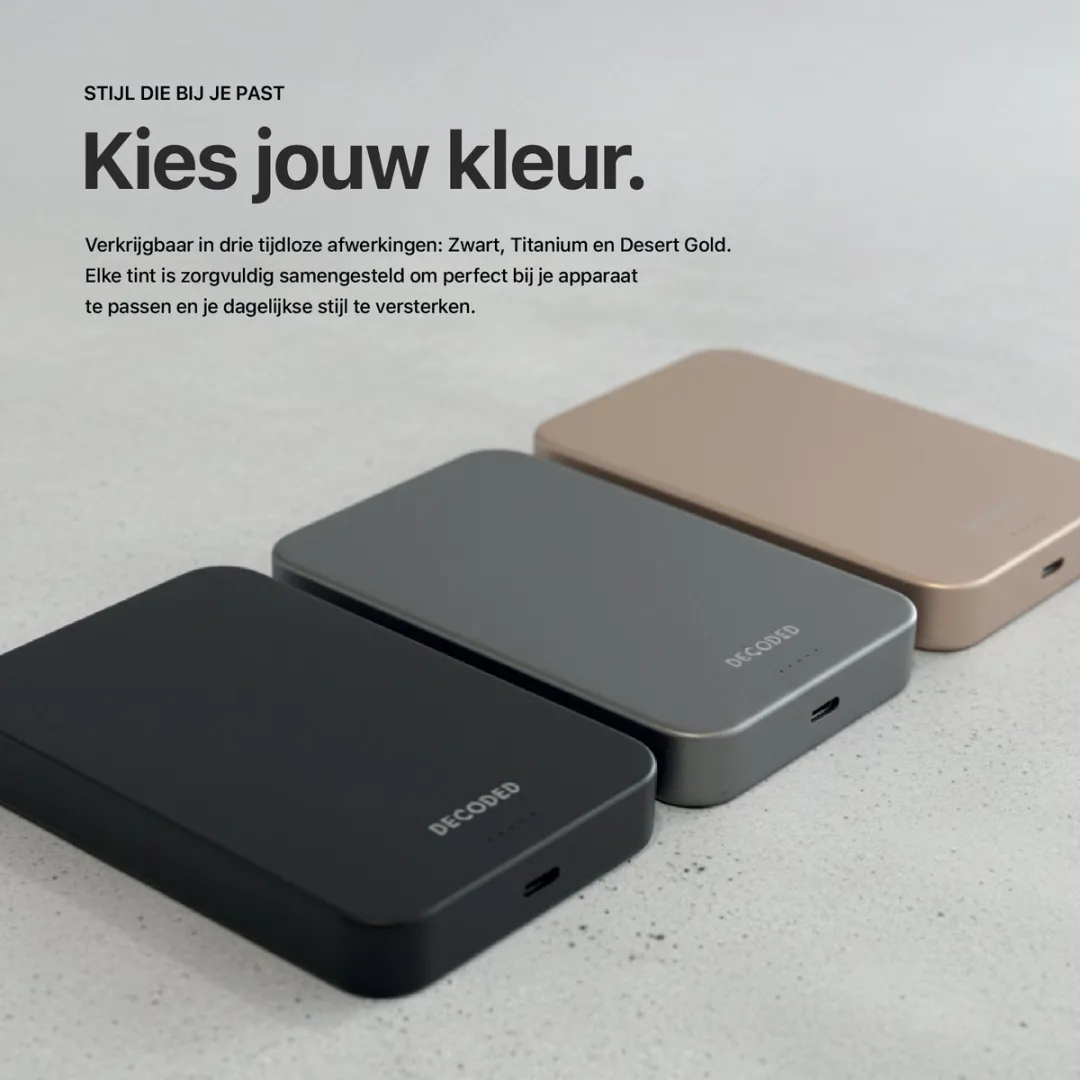 Decoded Slim Mag Powerbank 10.000mAh - Rosé Goud