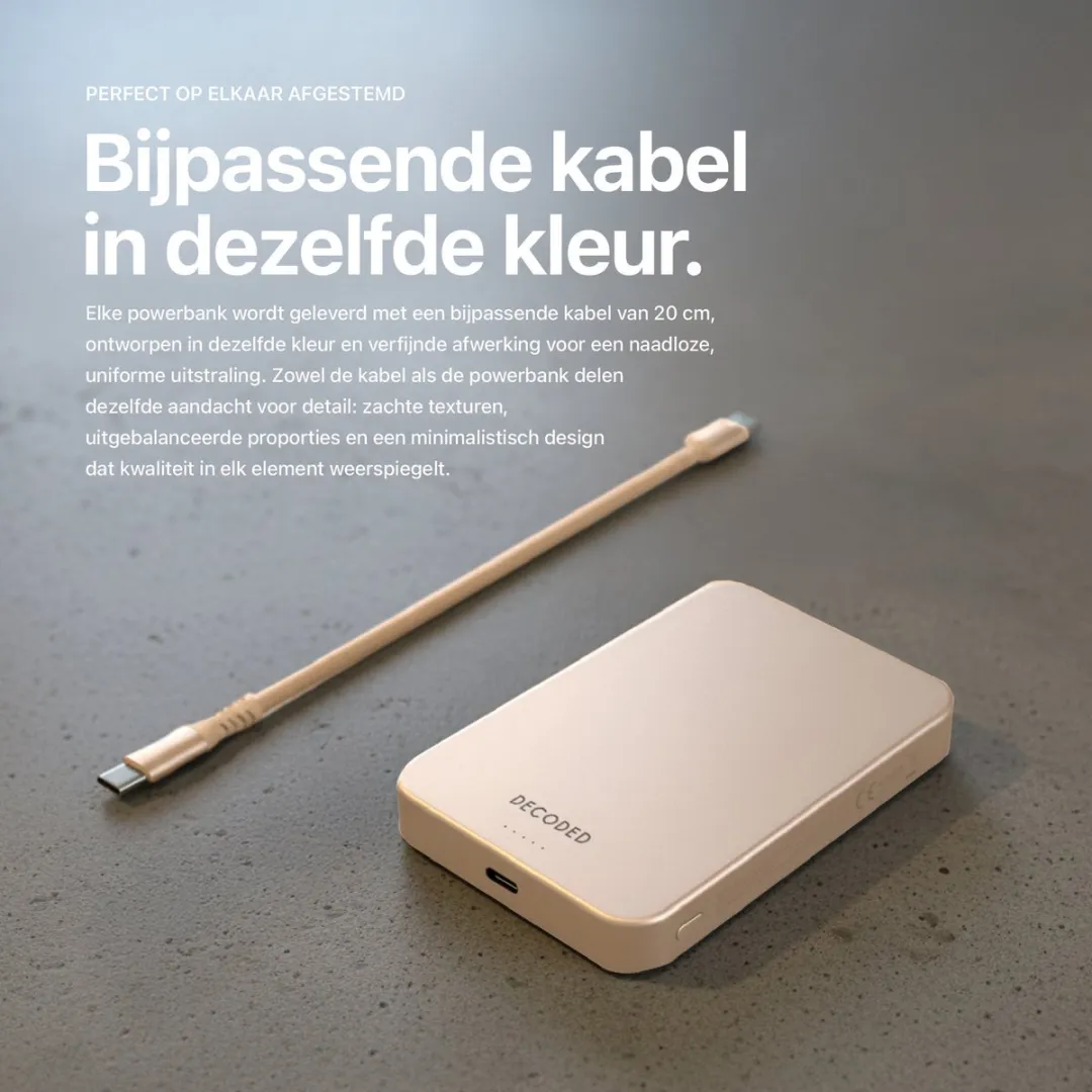Decoded Slim Mag Powerbank 10.000mAh - Rosé Goud