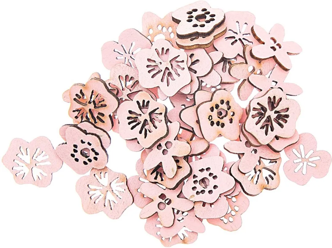 Rico Design Houten Strooigoed Bloem Roze