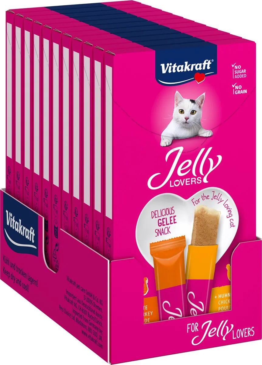 Vitakraft Jelly Lovers kip en kalkoen - 11x6 stuks (66 stuks) - 66x15 gram