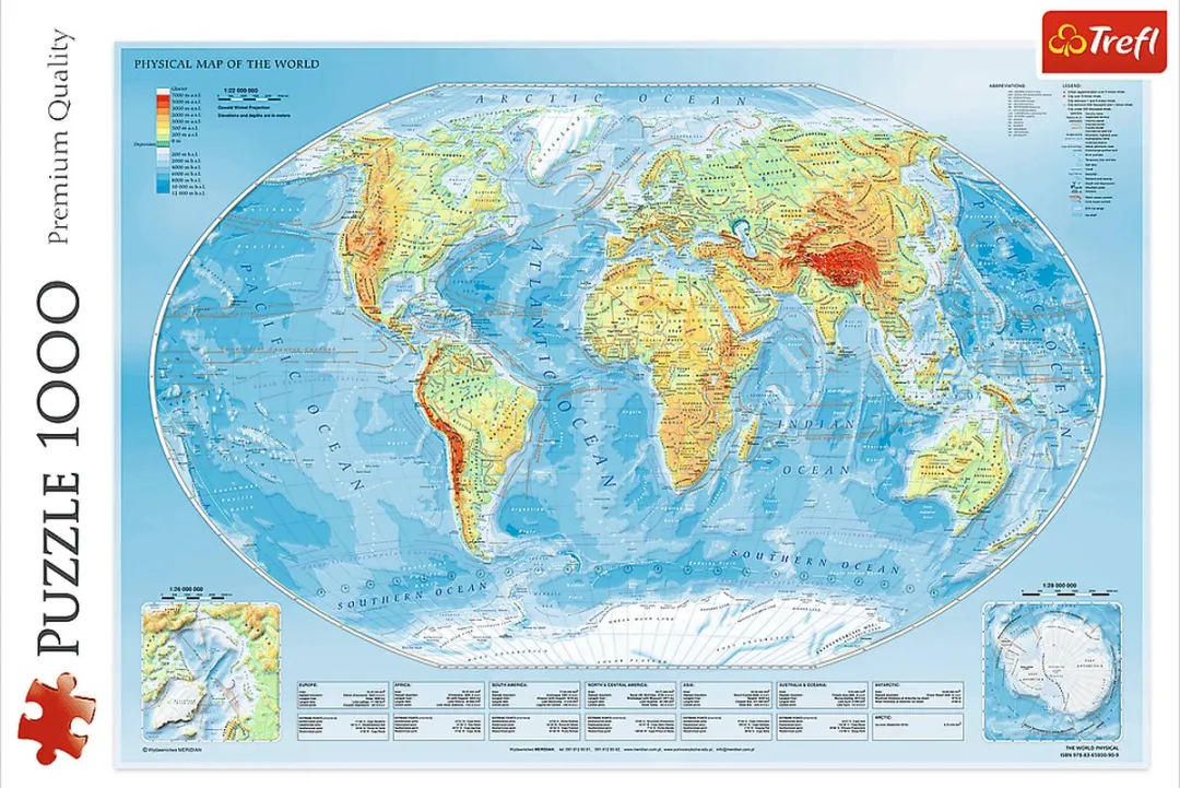 Trefl Wereldkaart Puzzel 1000 Stuks - Multicolor