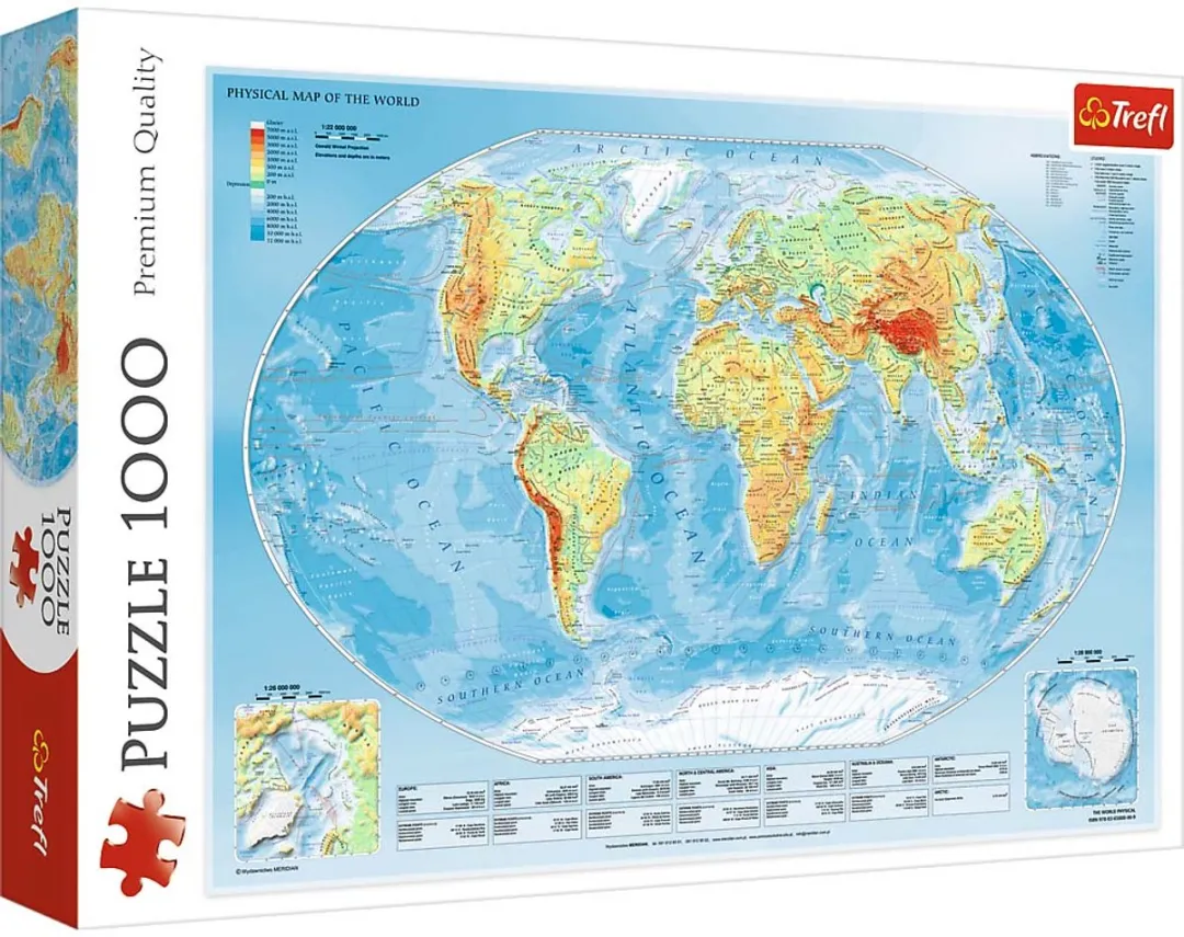 Trefl Wereldkaart Puzzel 1000 Stuks - Multicolor