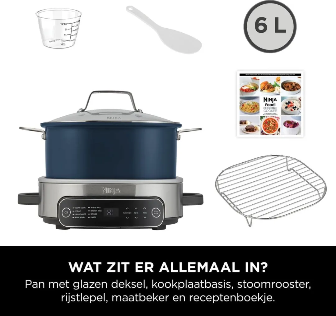 Ninja Foodi PossibleCooker MC1101EU - 6L - 8 Programma's - Blauw