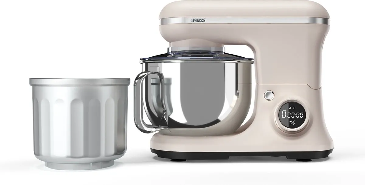Princess 220138 2-in-1 Keukenmachine IJsmachine - 1200W - 5L RVS - Nordic White