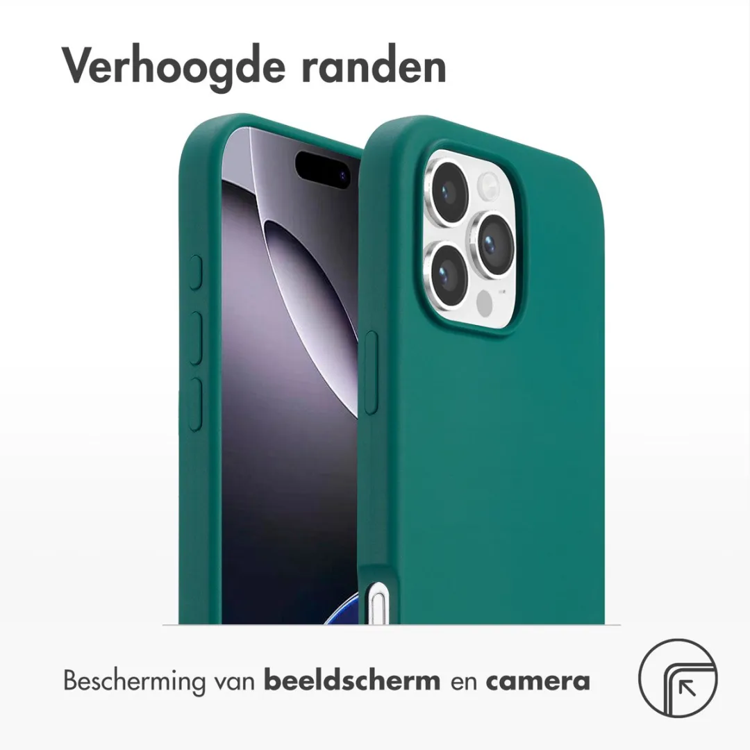 Accezz iPhone 16 Pro Max Hoesje - Liquid Silicone - Smaragdgroen
