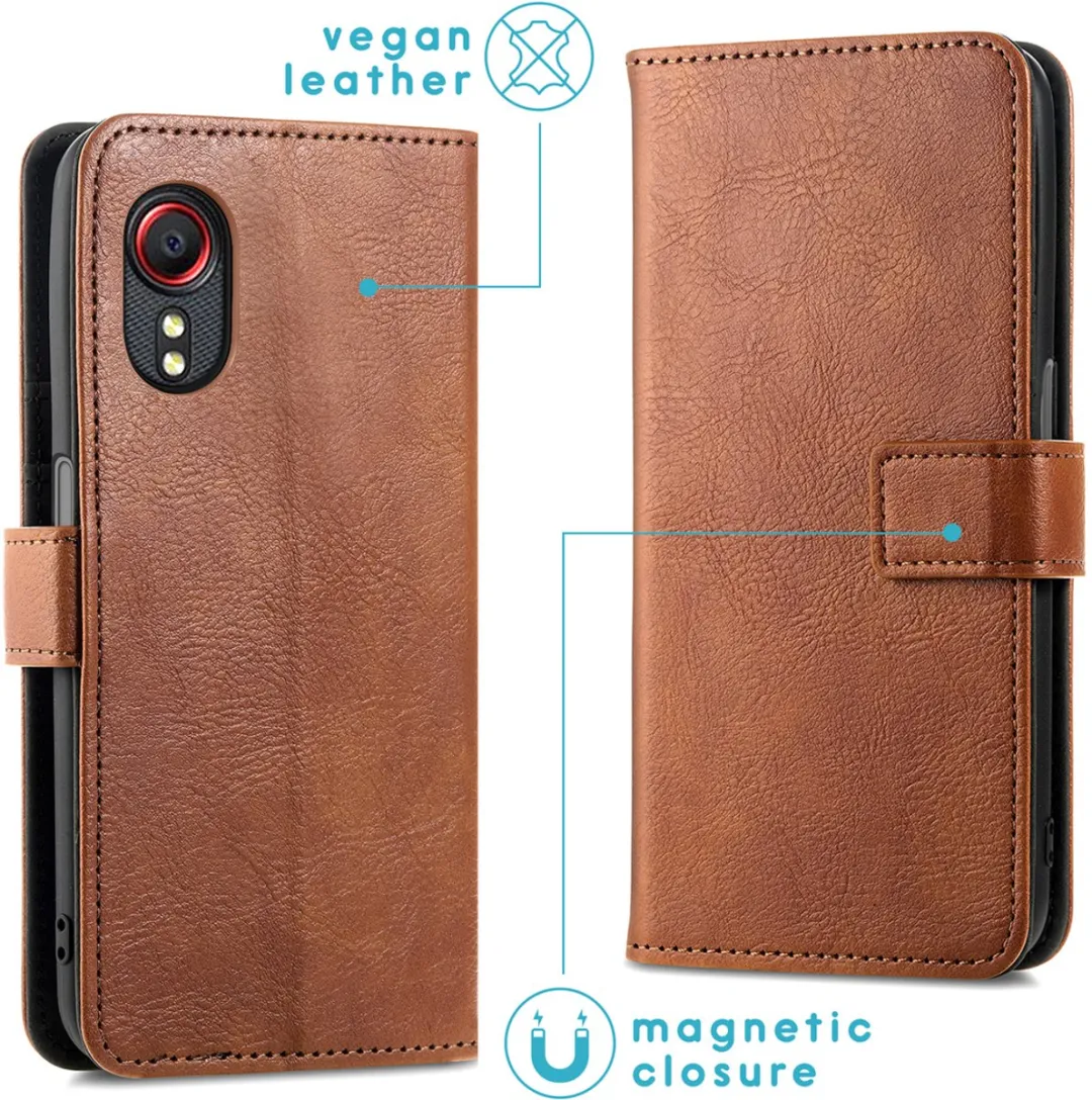 imosHion Hoesje Samsung Galaxy Xcover 5 - 3 Pasjes - Bruin