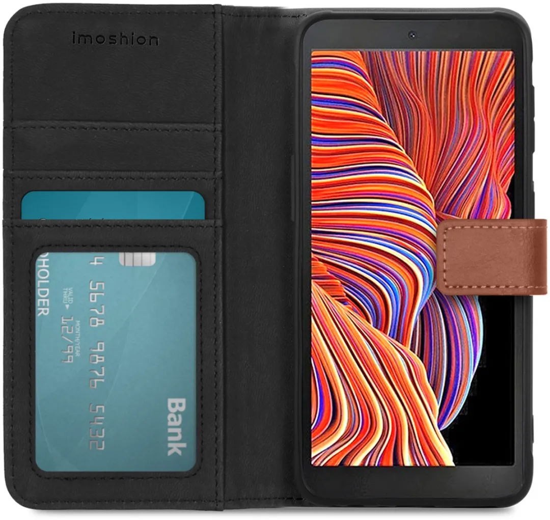 imosHion Hoesje Samsung Galaxy Xcover 5 - 3 Pasjes - Bruin