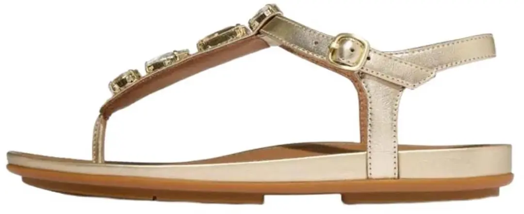 Fitflop Gracie Ultra Jewel T Bar Sandalen Zilver EU 39 Vrouw