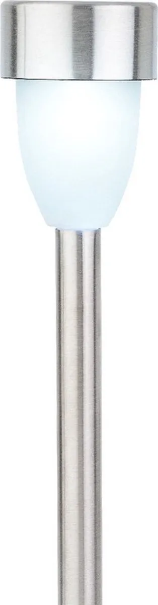 Lumineo Prikspot - solar - LED - RVS - 36 cm - 4x- Tuinverlichting - Tuinlampen - Solarlampen op zonne-energie