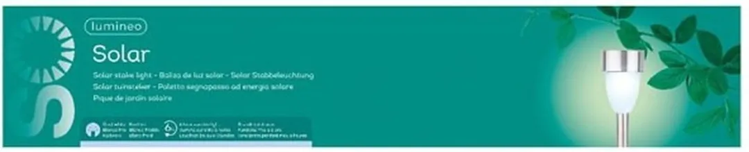 Lumineo Prikspot - solar - LED - RVS - 36 cm - 4x- Tuinverlichting - Tuinlampen - Solarlampen op zonne-energie