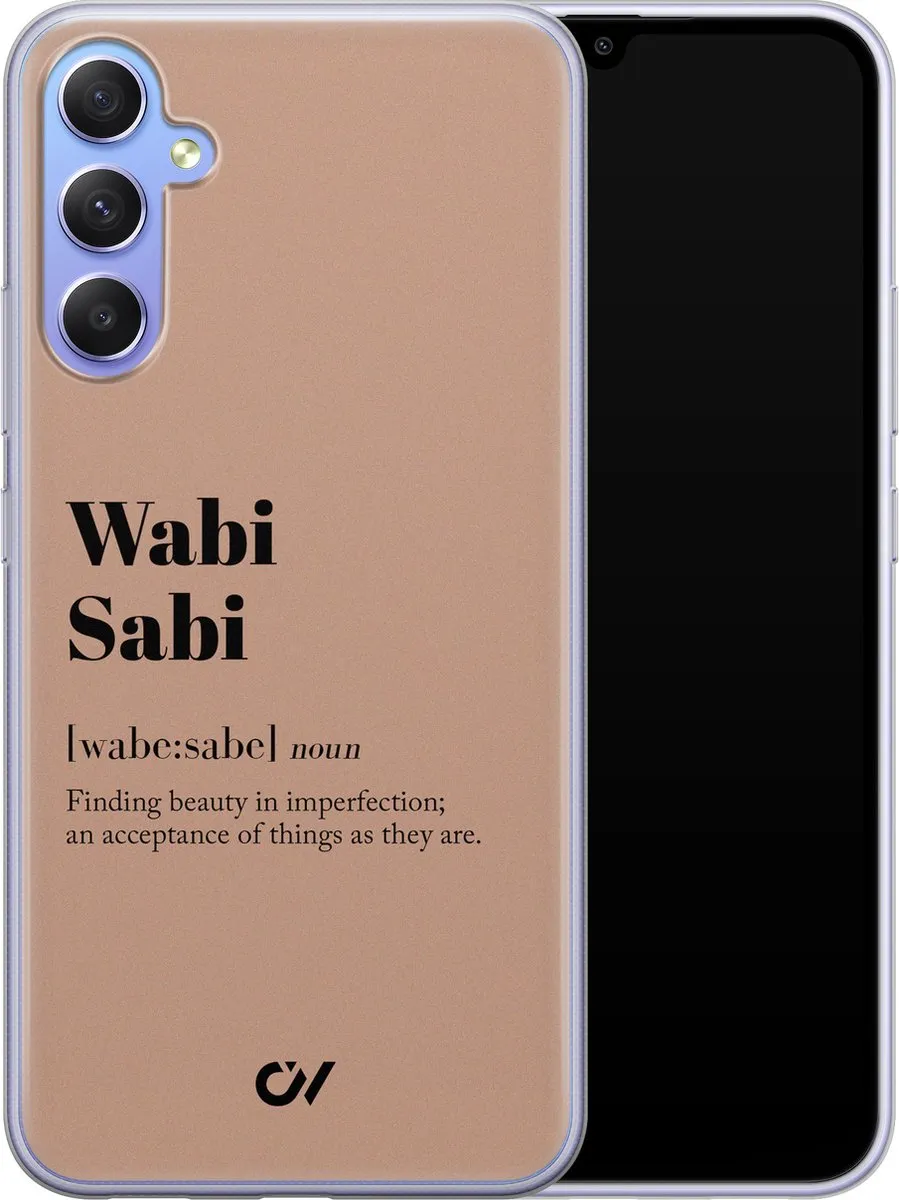 Casevibes Wabi Sabi Hoesje Samsung Galaxy A34 - Bruin