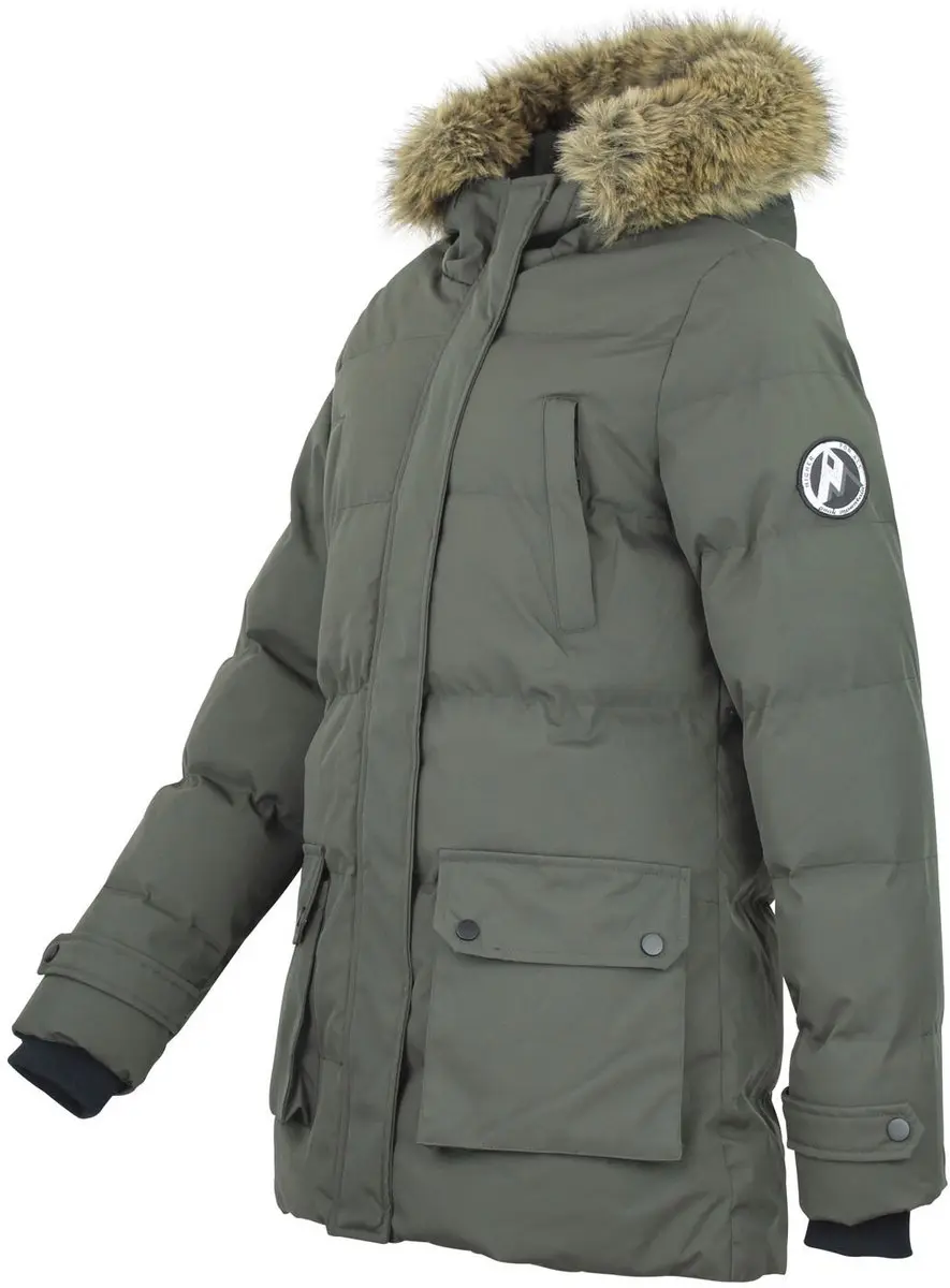 Peak Mountain Dames Parka - Kaki - afbeelding 2 van 6