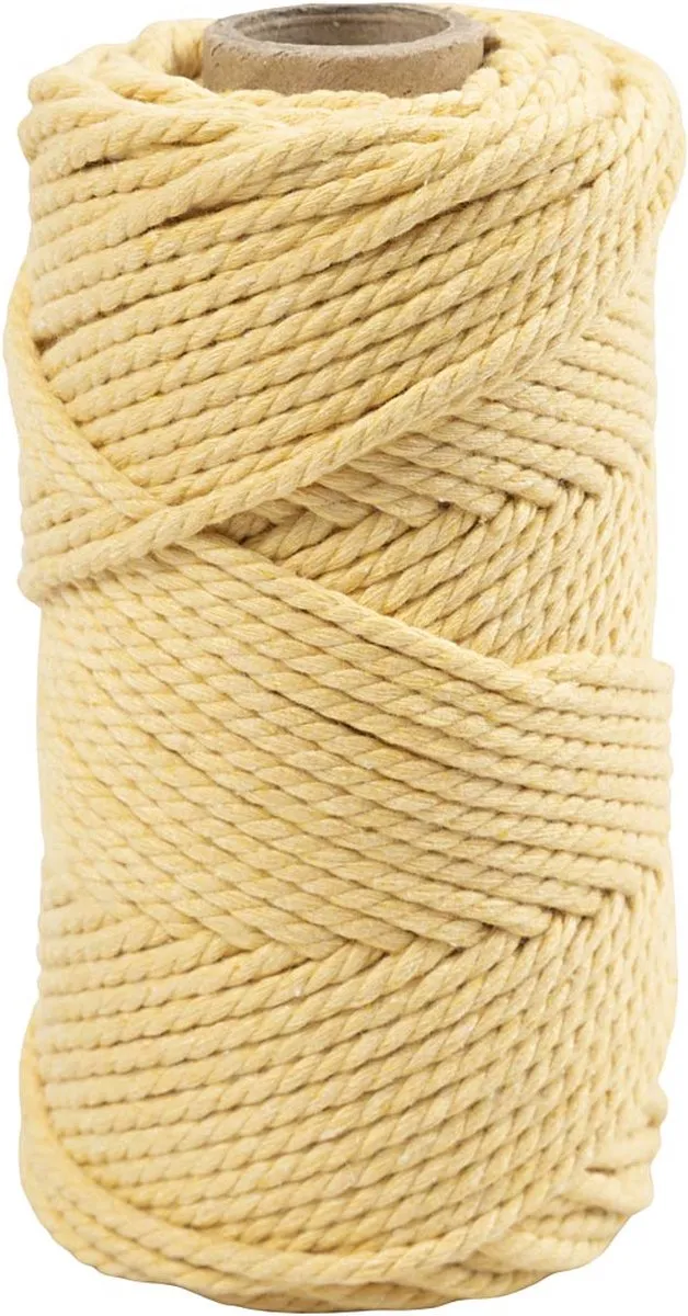 Creativ Company Macramé Koord 4mm - 55m Lichtgeel