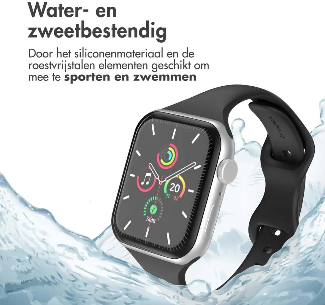 Imoshion Siliconen Bandje Apple Watch 44-49mm - Zwart