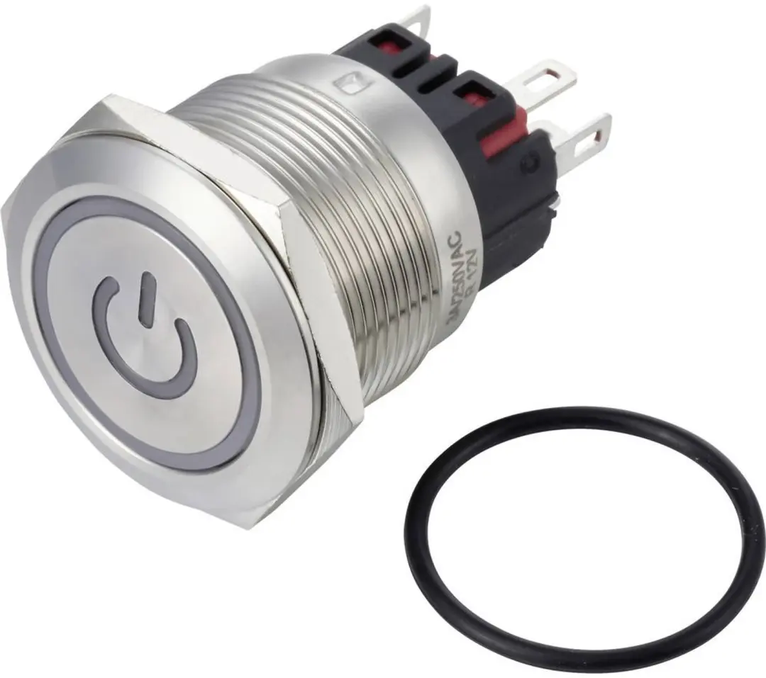 TRU COMPONENTS TC-14939904 Drukschakelaar 250 V/AC 3 A 2x aan/aan Continu Blauw