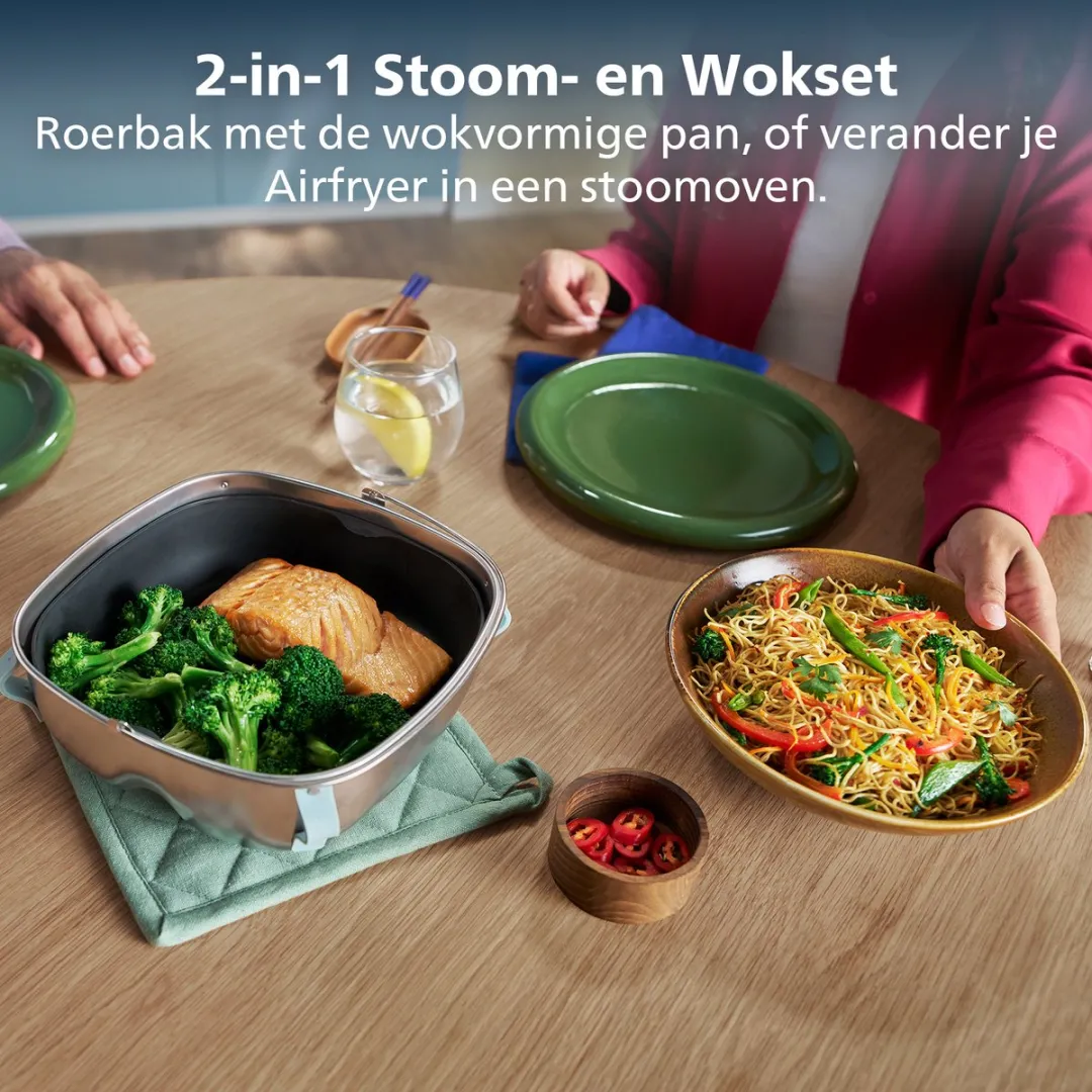 Philips HD9960/00 2-in-1 Stoom- en Wokset - Veelkleurig