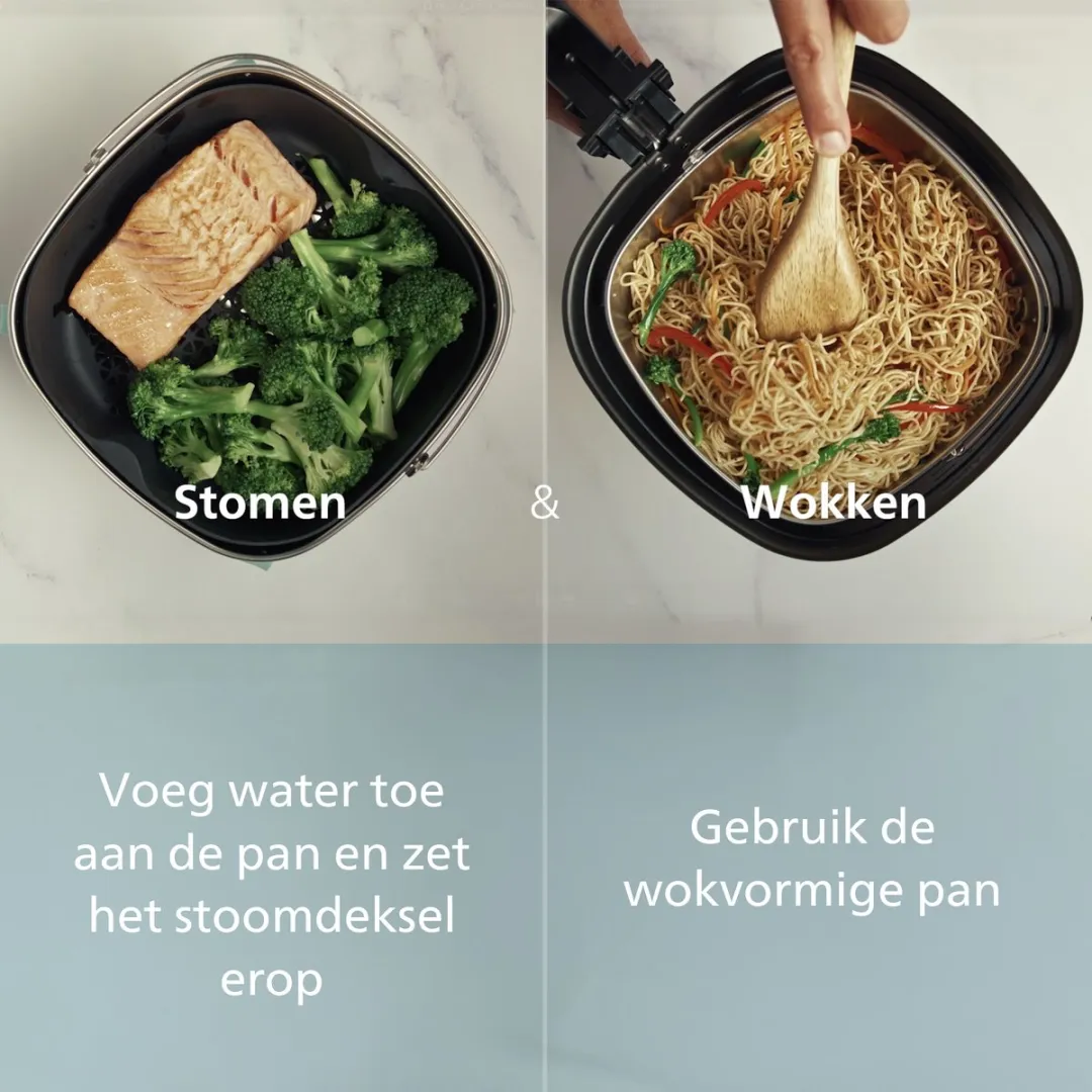 Philips HD9960/00 2-in-1 Stoom- en Wokset - Veelkleurig