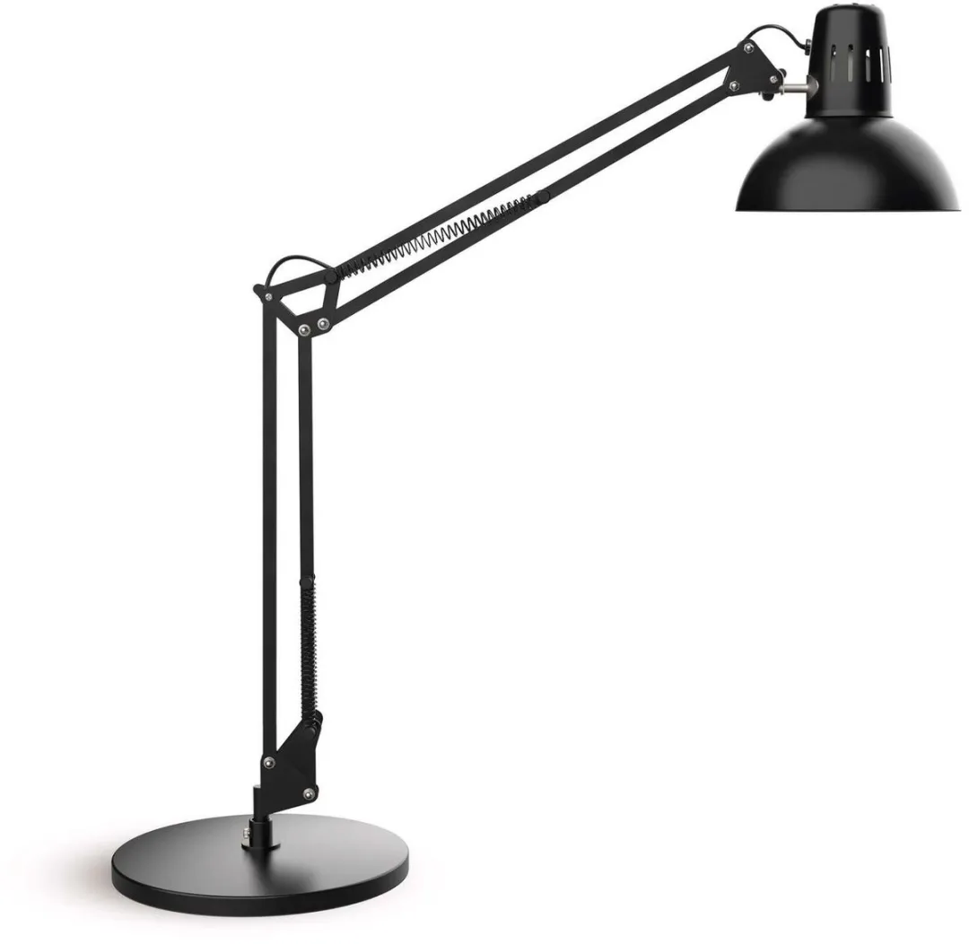 MAULstudy Bureaulamp - Metaal - Zwart - E27 Fitting - Kantelbare Arm - Tafellamp