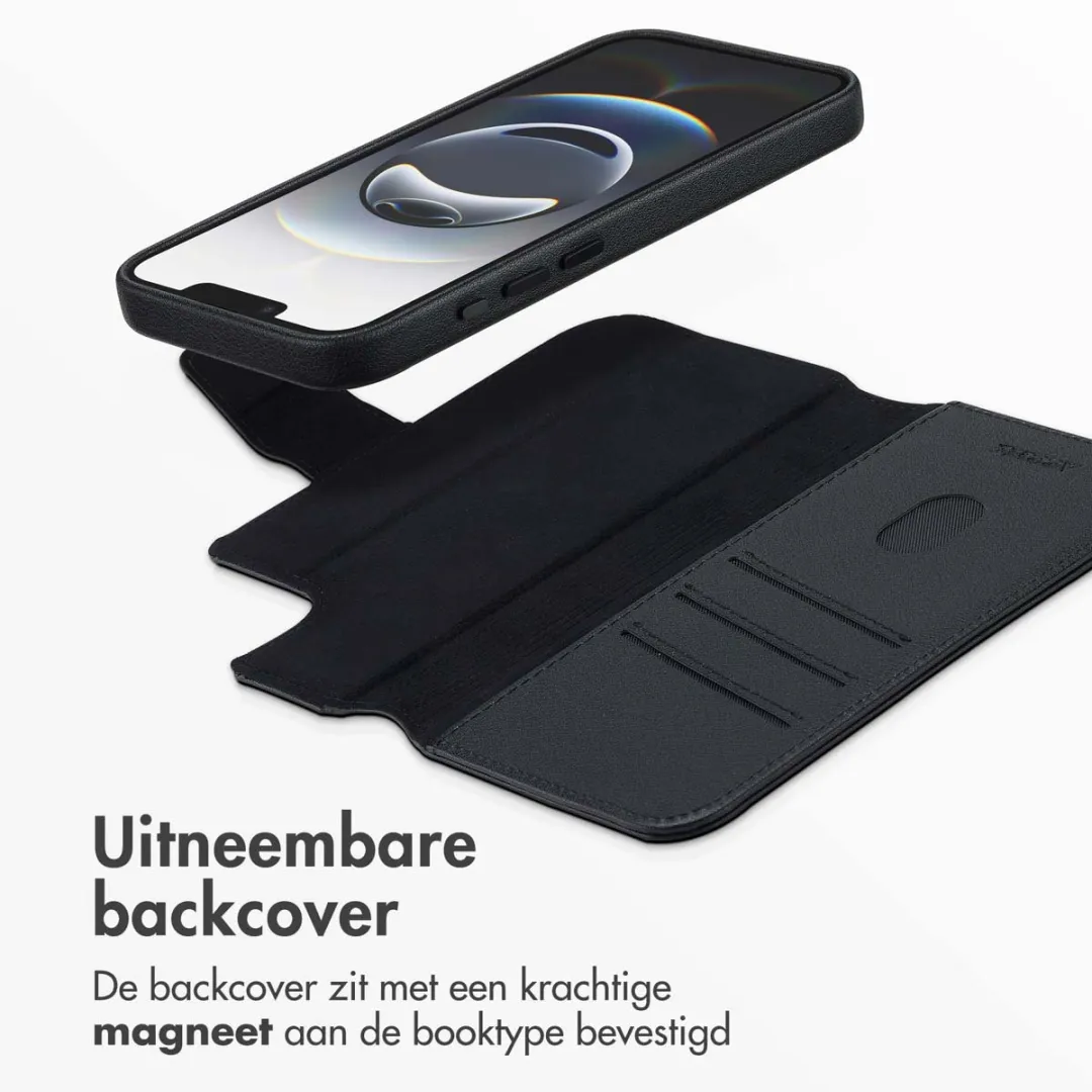 Accezz iPhone 16e Leather Bookcase Hoesje - 3 Pasjes - Zwart