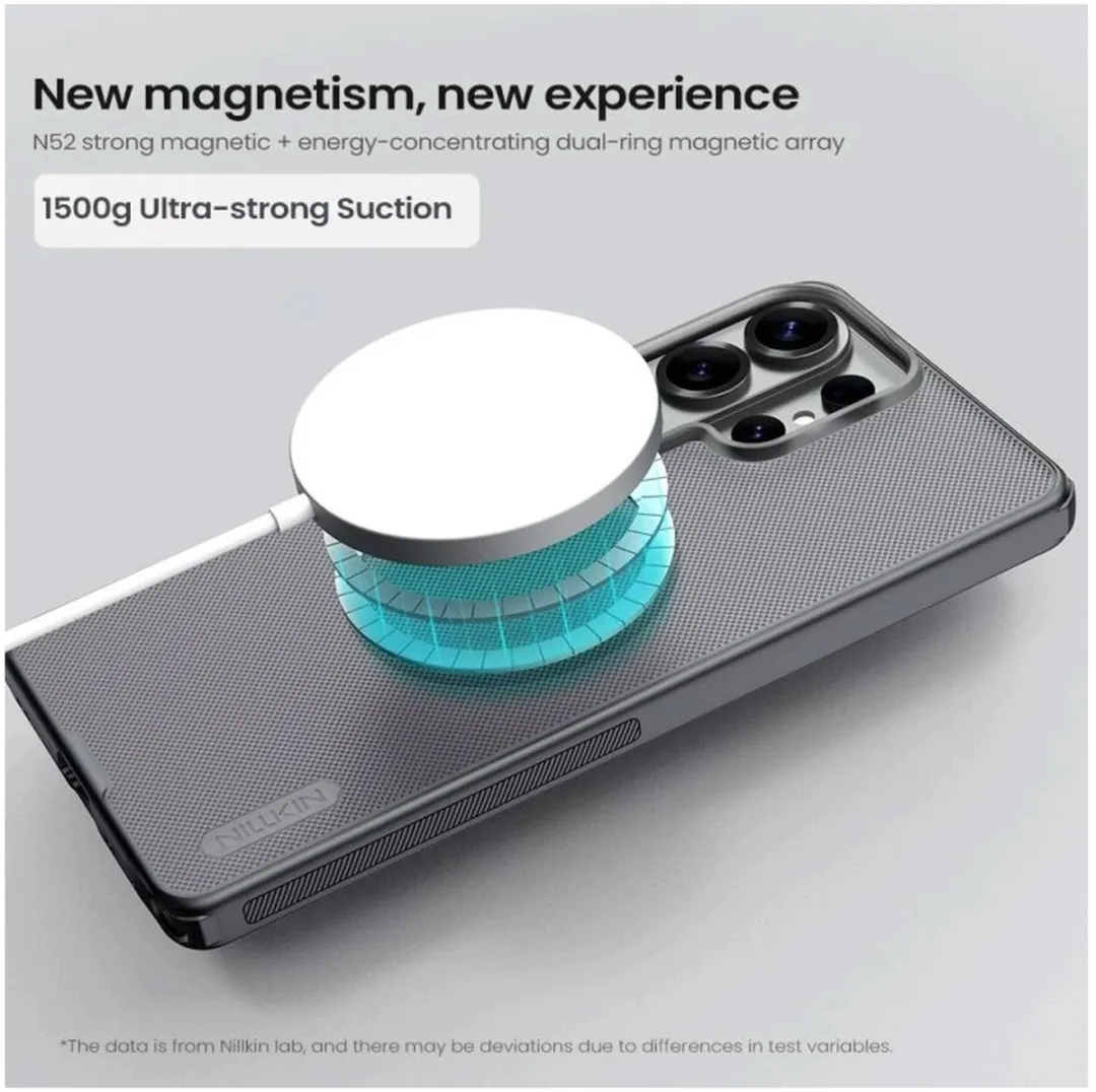 Nillkin Frosted Shield Hoesje S26 Ultra - MagSafe/Qi2 - Transparant Zwart