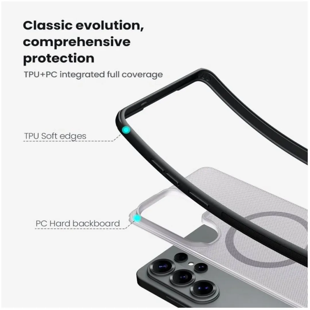 Nillkin Frosted Shield Hoesje S26 Ultra - MagSafe/Qi2 - Transparant Zwart