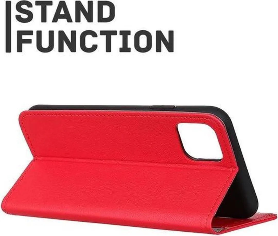 Just in Case Lederen Portemonnee iPhone 11 Pro - 3 Pasjes - Rood