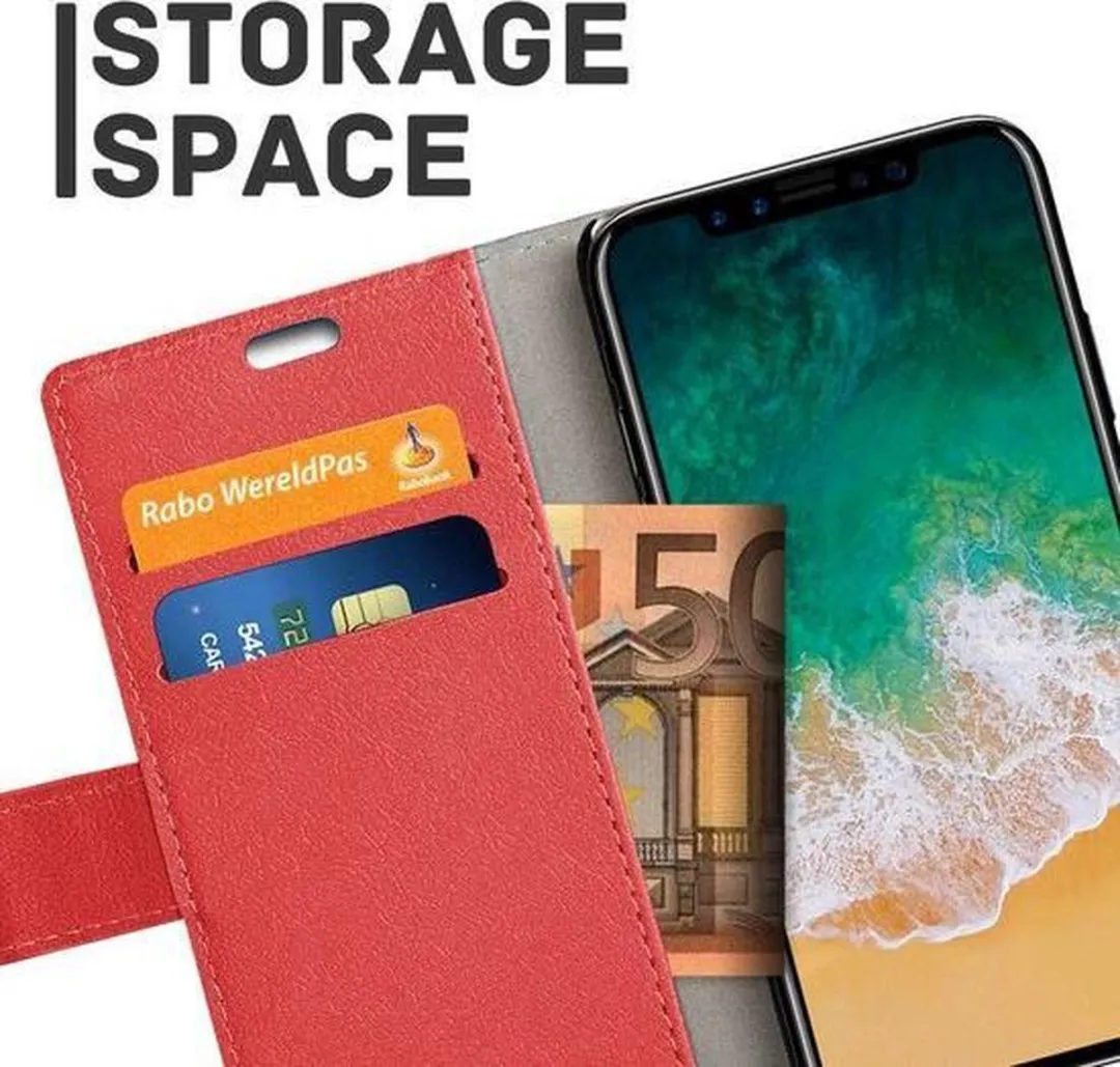 Just in Case Lederen Portemonnee iPhone 11 Pro - 3 Pasjes - Rood