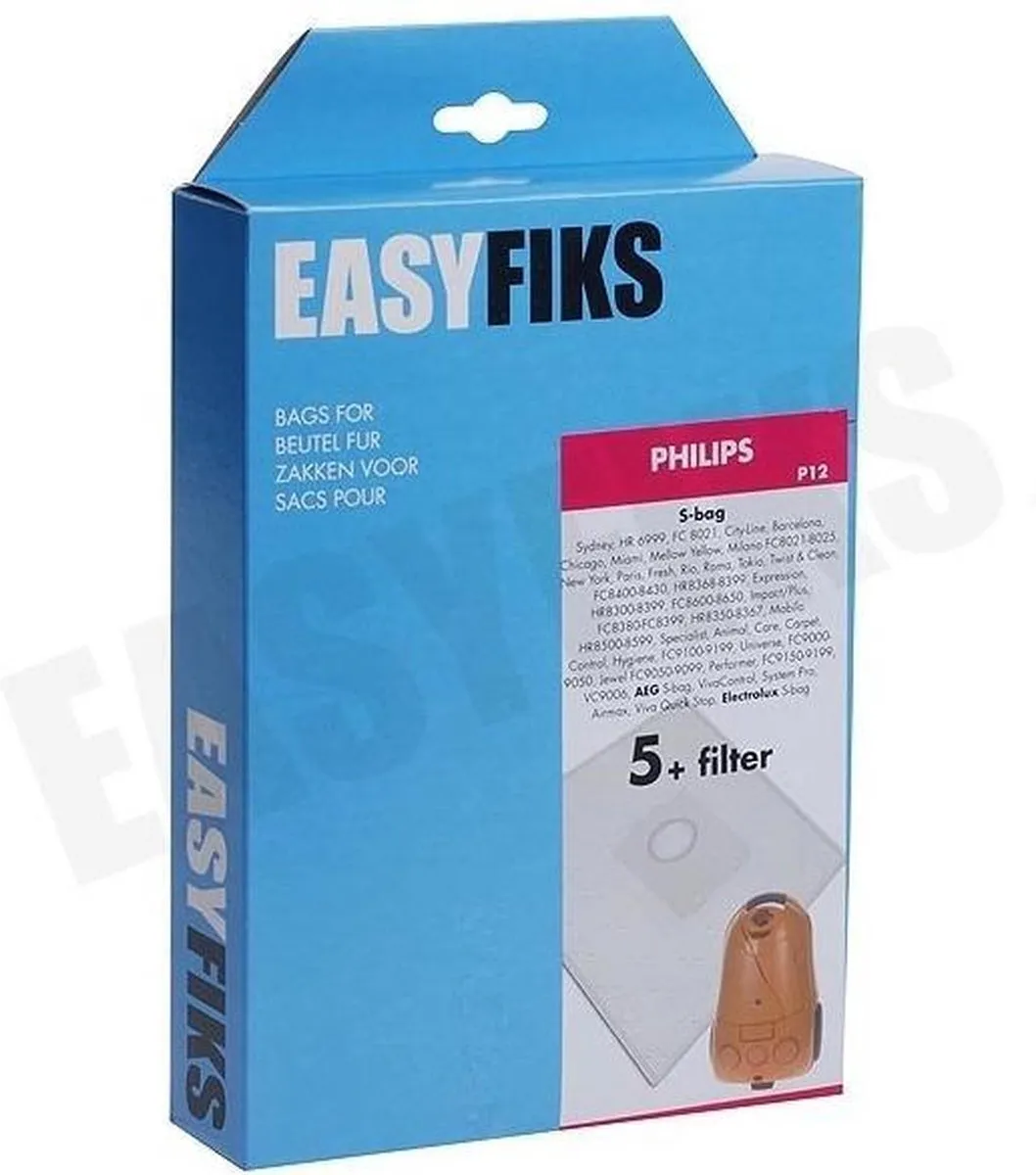 Philips Sydney Mobilo Stofzuigerzakken 8 Stuks - Filter inbegrepen