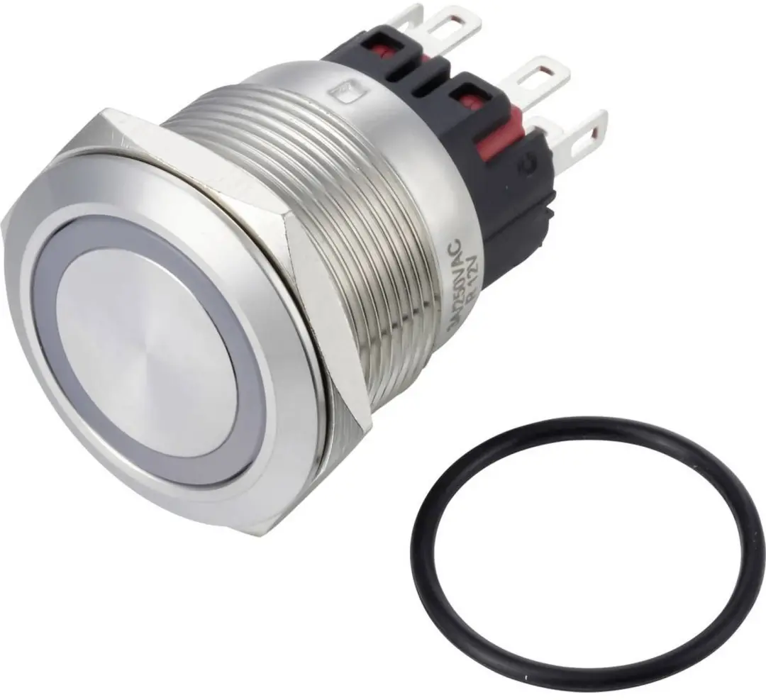 TRU COMPONENTS TC-14939800 Drukschakelaar 250 V/AC 3 A 1x aan/aan Continu Wit (l