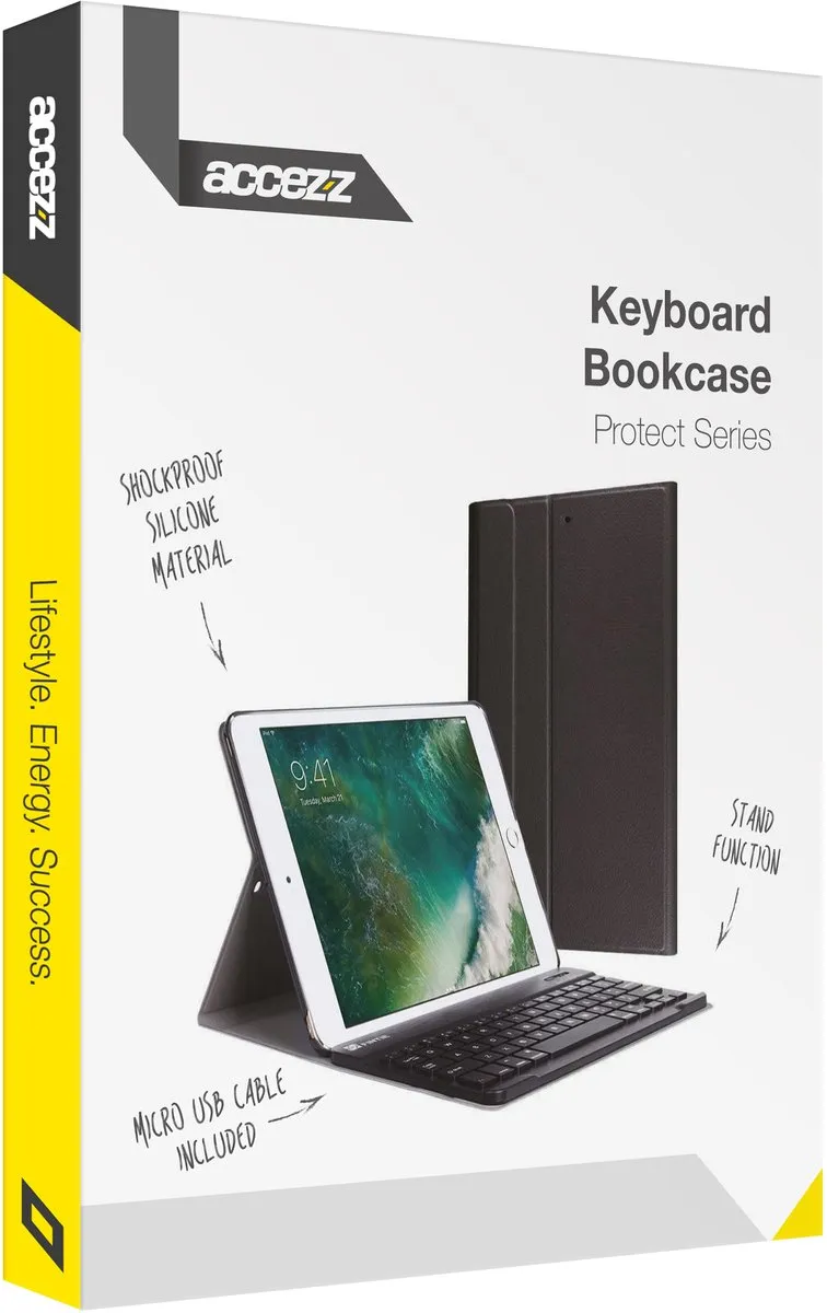 Accezz QWERTY Bluetooth Keyboard Bookcase SH00091478 - Zwart
