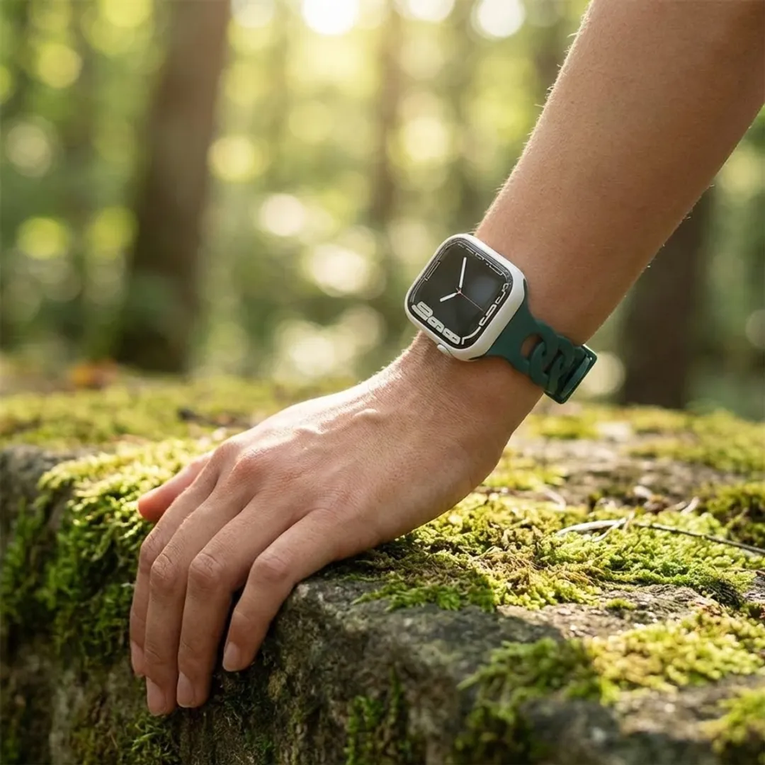 NUVEX Donkergroen Horlogebandje - Apple Watch 42/44/45/49mm