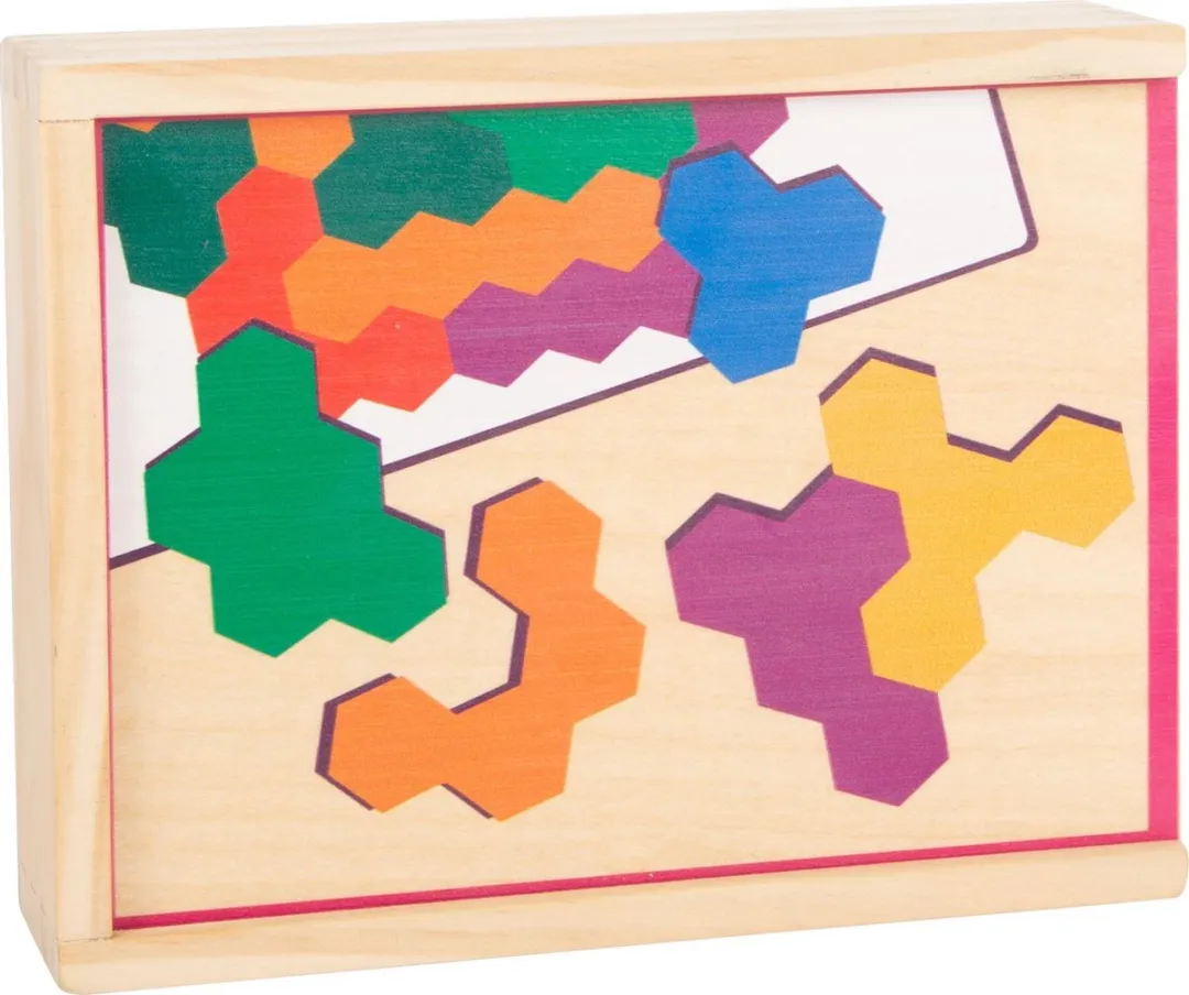 Small Foot Houten Vormenpuzzel Hexagon 14-delig - Multicolor