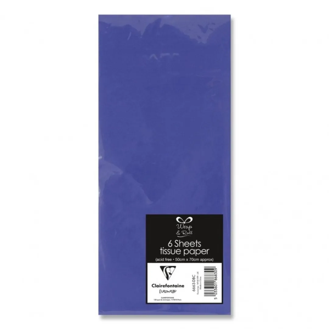 Clairefontaine Zijdepapier 500x700mm Blauw - 6 Stuks