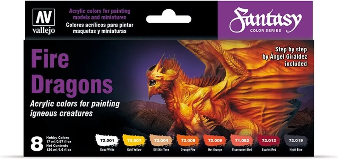 Vallejo Hobbyverf Acrylverf 72312 Fire Set