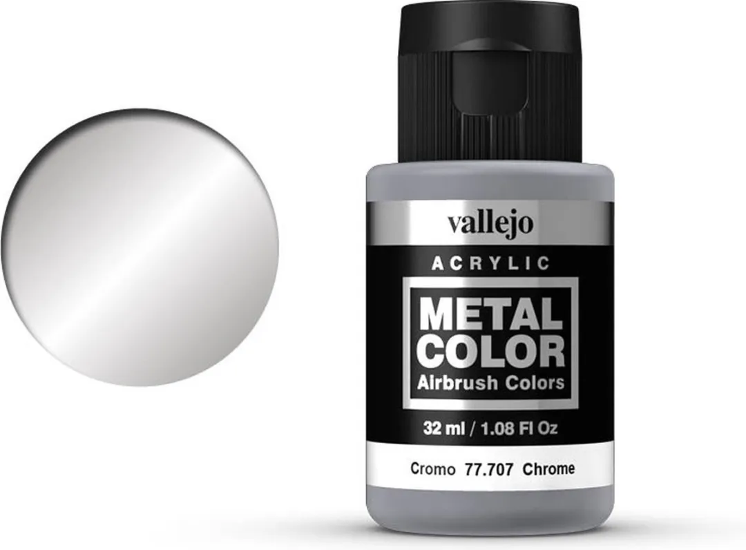 Vallejo Hobbyverf Acrylverf 77707 Metal Color Chrome - 32ml